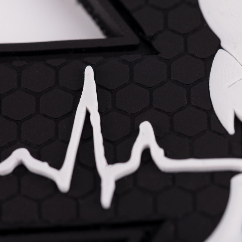 ПВХ патч Бренд Елемент (шеврон)  Парамедик Хрест чорно-білий