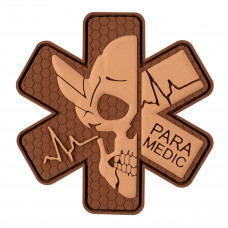 ПВХ патч Бренд Елемент (шеврон)  Парамедик Хрест койот