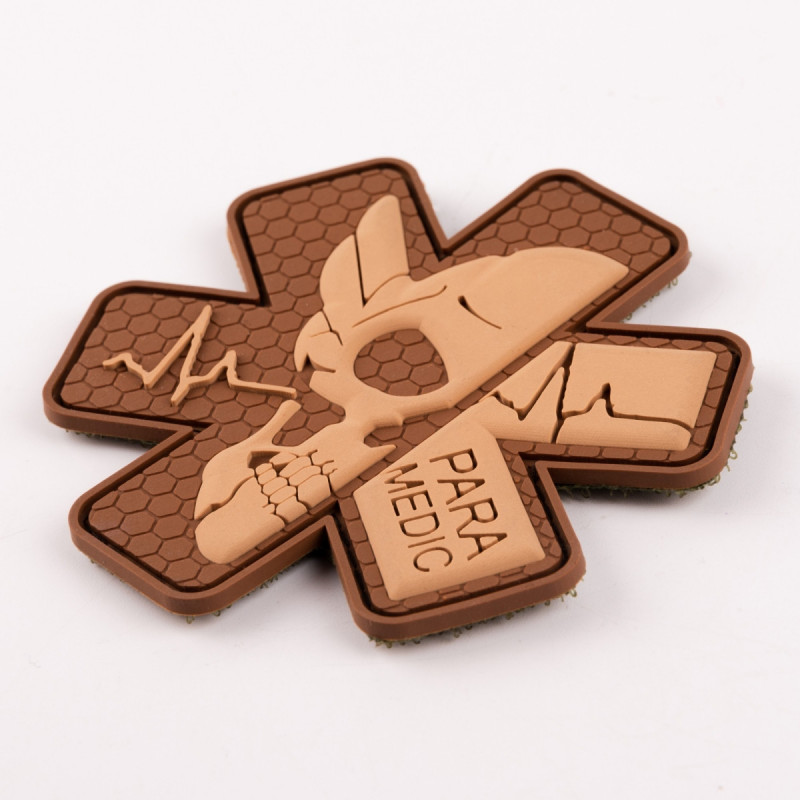 ПВХ патч Бренд Елемент (шеврон)  Парамедик Хрест койот