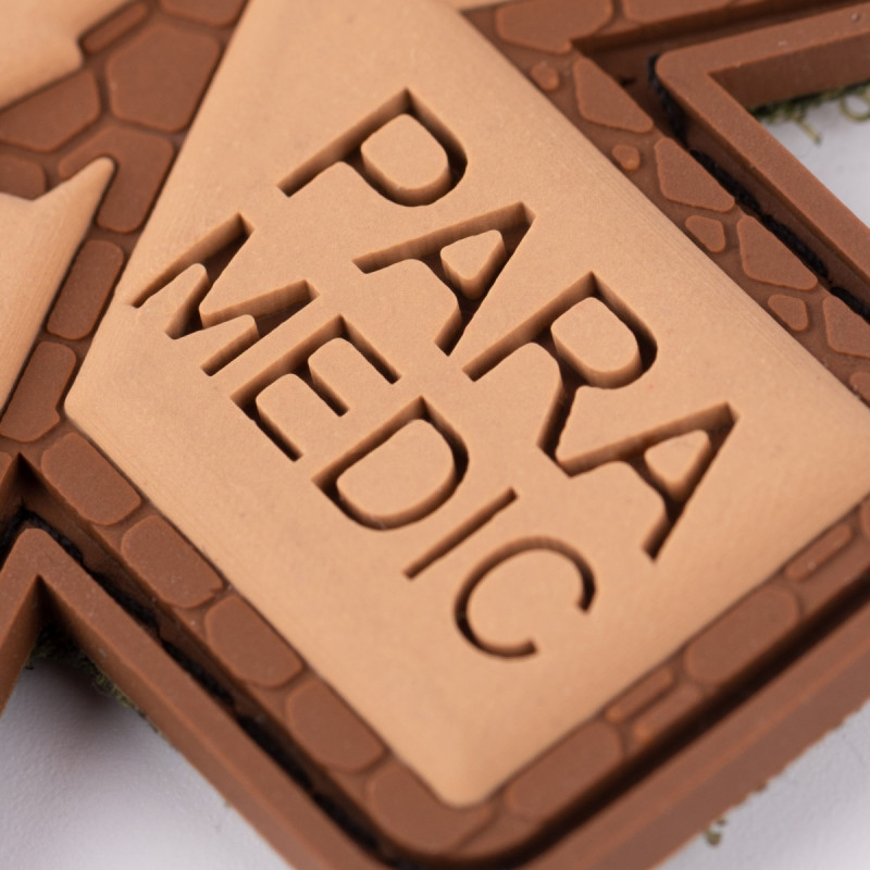 ПВХ патч Бренд Елемент (шеврон)  Парамедик Хрест койот