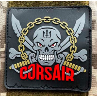 Патч ПВХ PiFi (Піфі) Резиновий Корсар сірий на чорному
