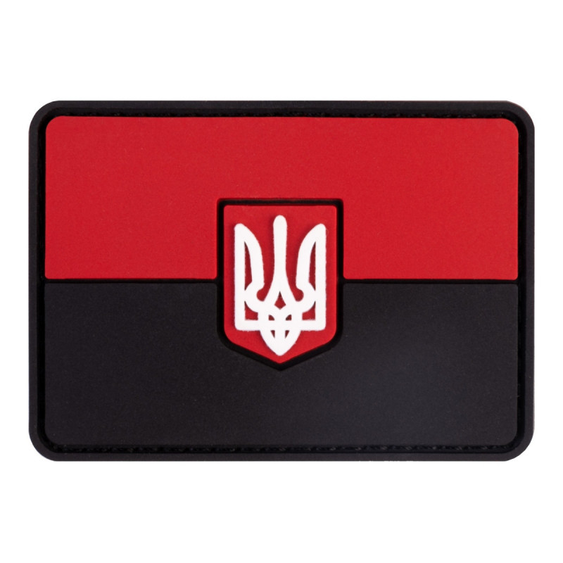 ПВХ патч Бренд Елемент (шеврон) Прапор України з гербом червоно-чорний УПА