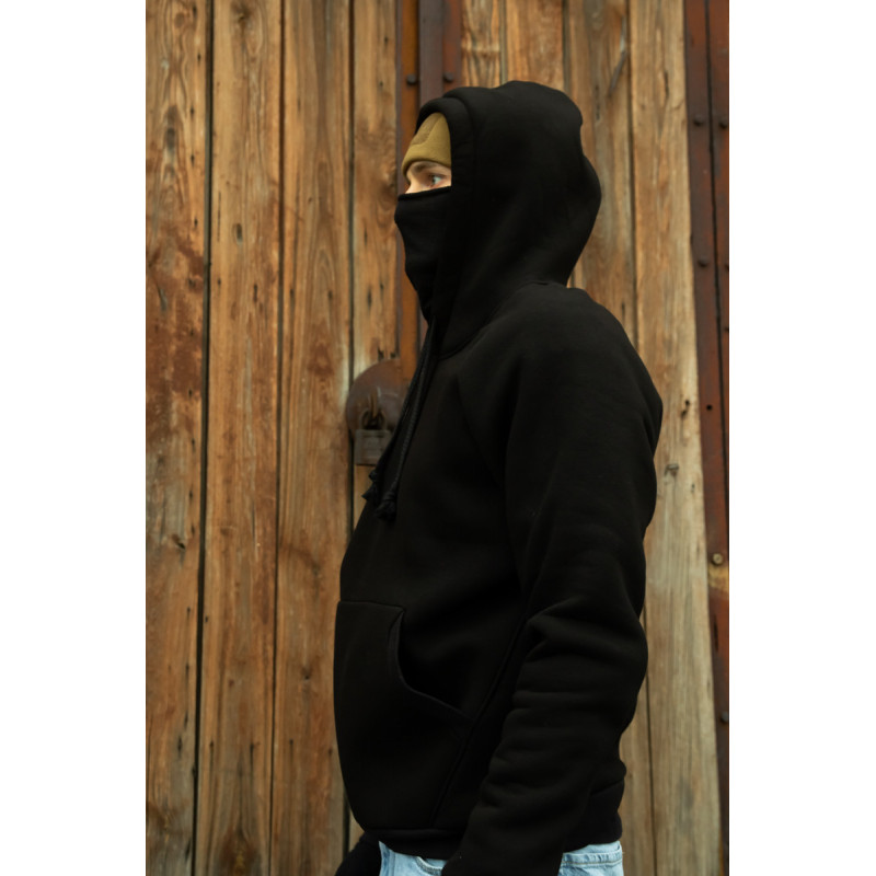 Зимова толстовка худі чоловіче чорне "Донбас" 2XL, 54