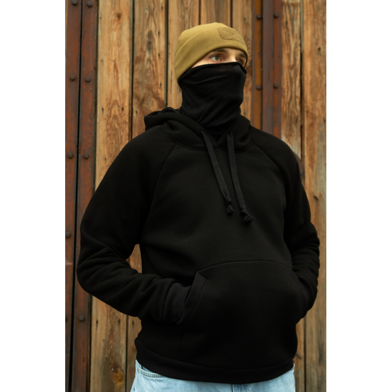 Зимова толстовка худі чоловіче чорне "Донбас" 3XL, 56