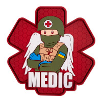 ПВХ патч Бренд Елемент (шеврон) Бойовий медик червоний