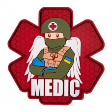ПВХ патч Бренд Елемент (шеврон) Бойовий медик червоний