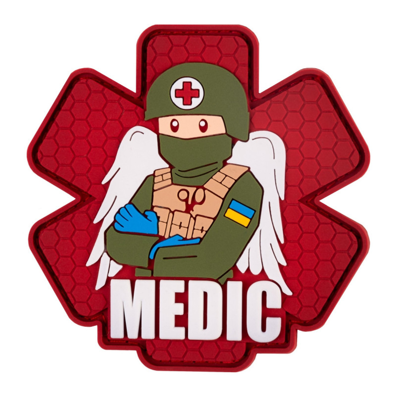 ПВХ патч Бренд Елемент (шеврон) Бойовий медик червоний