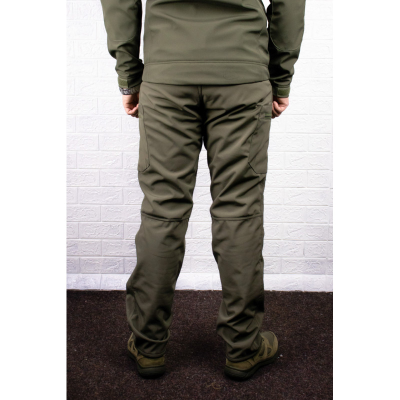 Тактичні штани Softshell софтшелл олива демісезонні