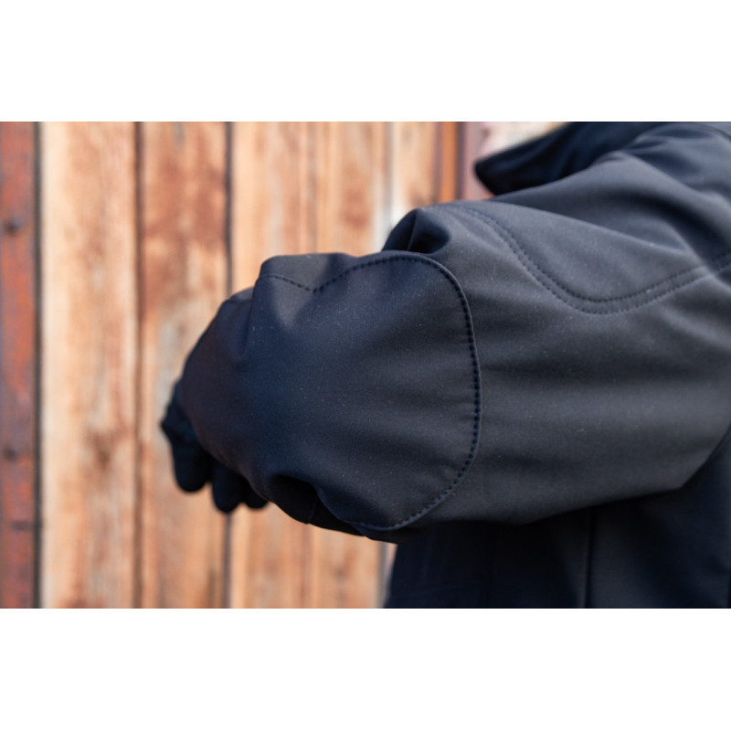 Тактична чорна зимова куртка Soft-Shell Омні-хіт з капюшоном