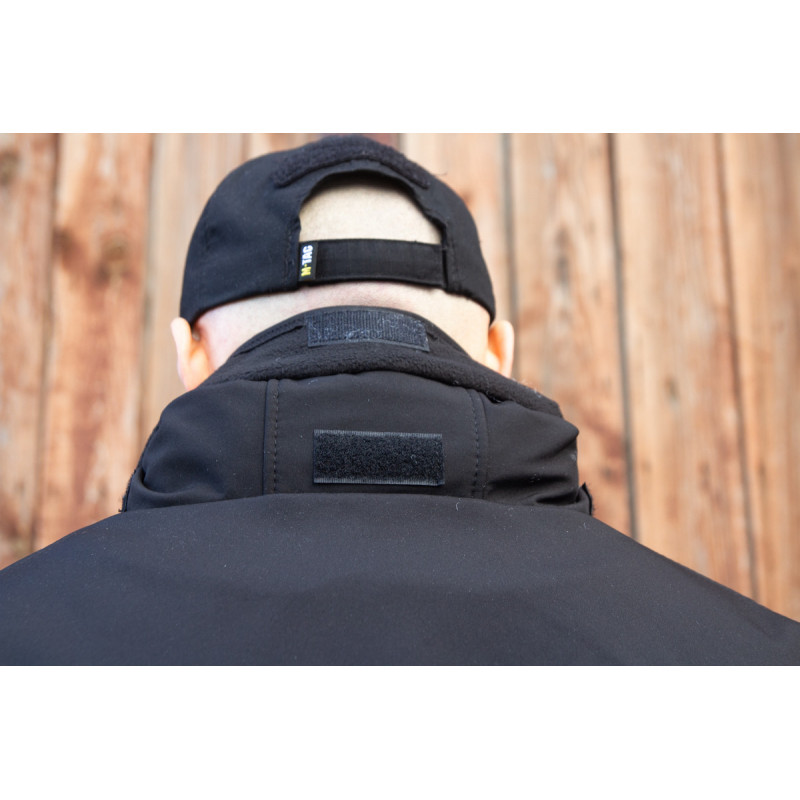 Тактична чорна зимова куртка Soft-Shell Омні-хіт з капюшоном