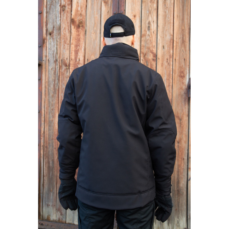 Тактична чорна зимова куртка Soft-Shell Омні-хіт з капюшоном