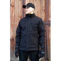 Тактична чорна зимова куртка Soft-Shell Омні-хіт з капюшоном