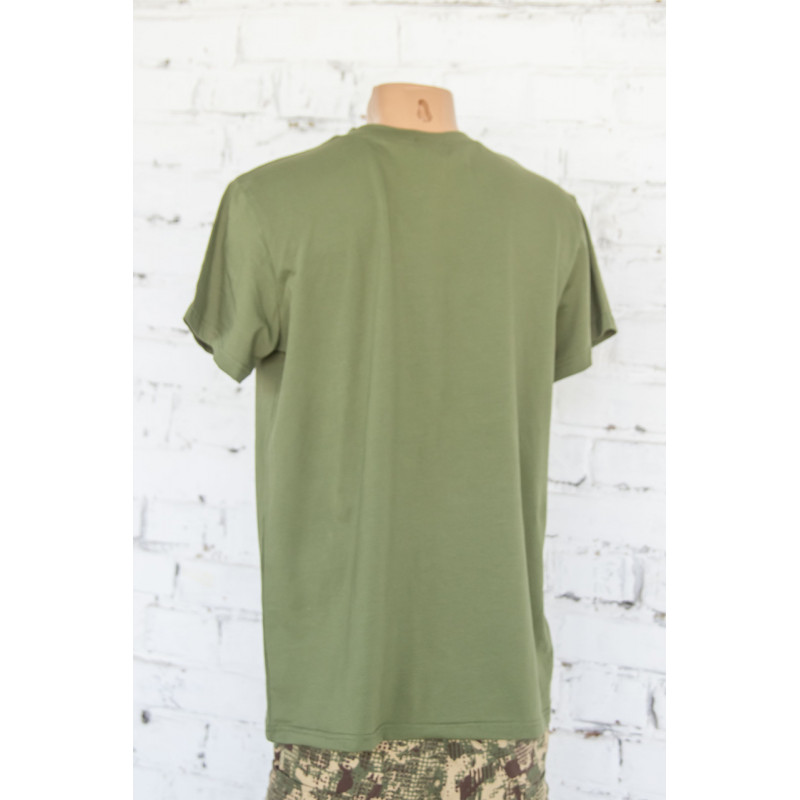 Футболка олива натуральна для військових стрейч-кулір