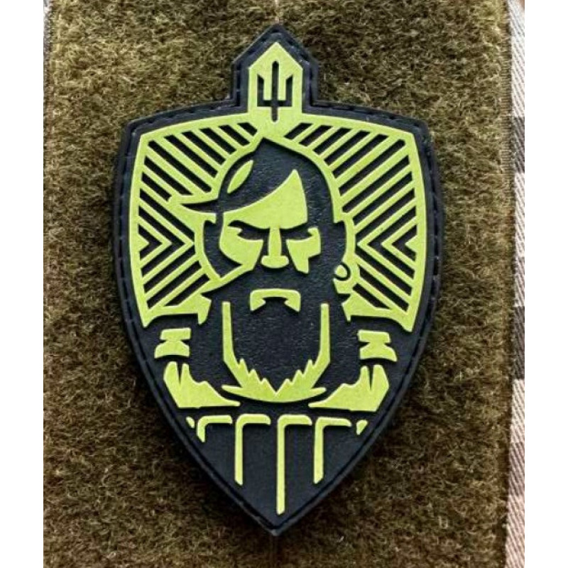 Патч ПВХ PiFi (ПИФИ) Козак  з чубом і бородою жовтий