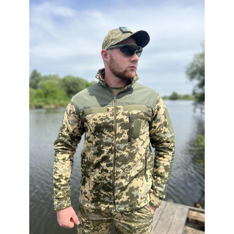 Тактична кофта флісова піксель чоловіча посилена