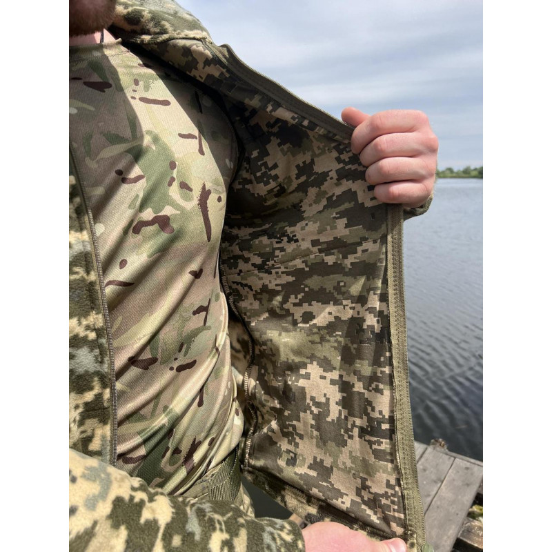 Тактична кофта флісова піксель чоловіча посилена