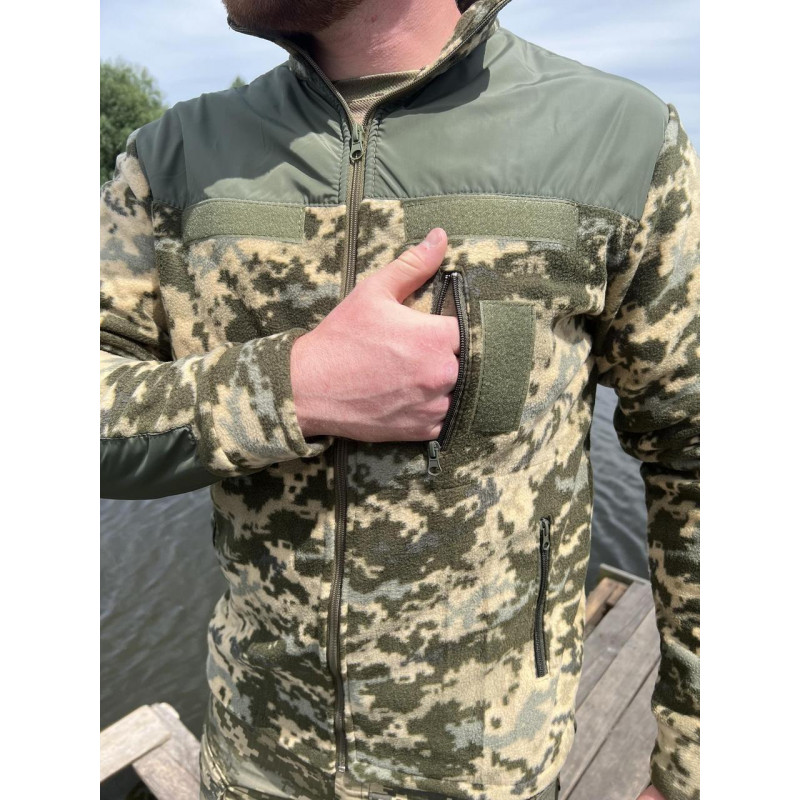 Тактична кофта флісова піксель чоловіча посилена