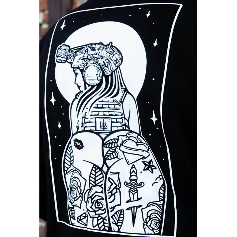 Зимова толстовка худі чоловіче чорне "Millitary Girl 2.0" XL, 52