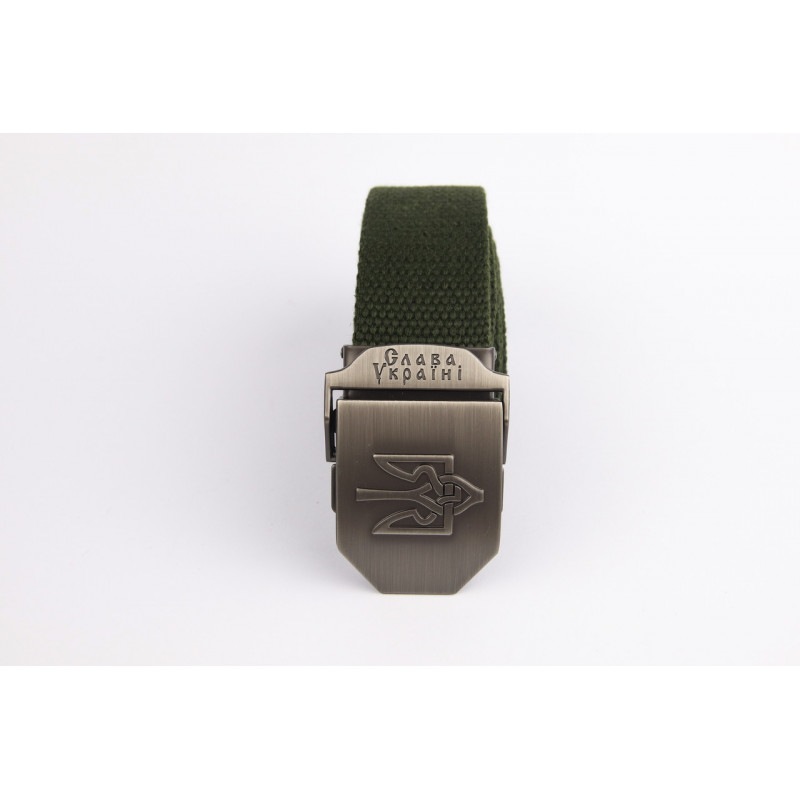 Тактический ремень тризуб с пряжкой (олива)