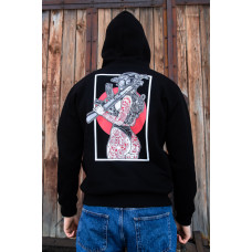 Весняна толстовка худі чоловіче чорне "Military Girl" 2XL, 54