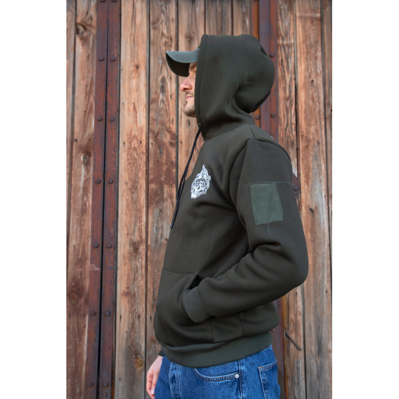 Зимова толстовка худі чоловіче олива "Millitary Girl 2.0" XL, 52