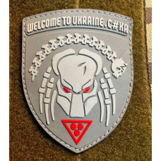 Патч ПВХ PiFi (Піфі) Гумовий Хижник "Welcome totonaine с#ка" сірий