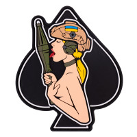 ПВХ патч (шеврон) Бренд Елемент Дівчина піка блонд