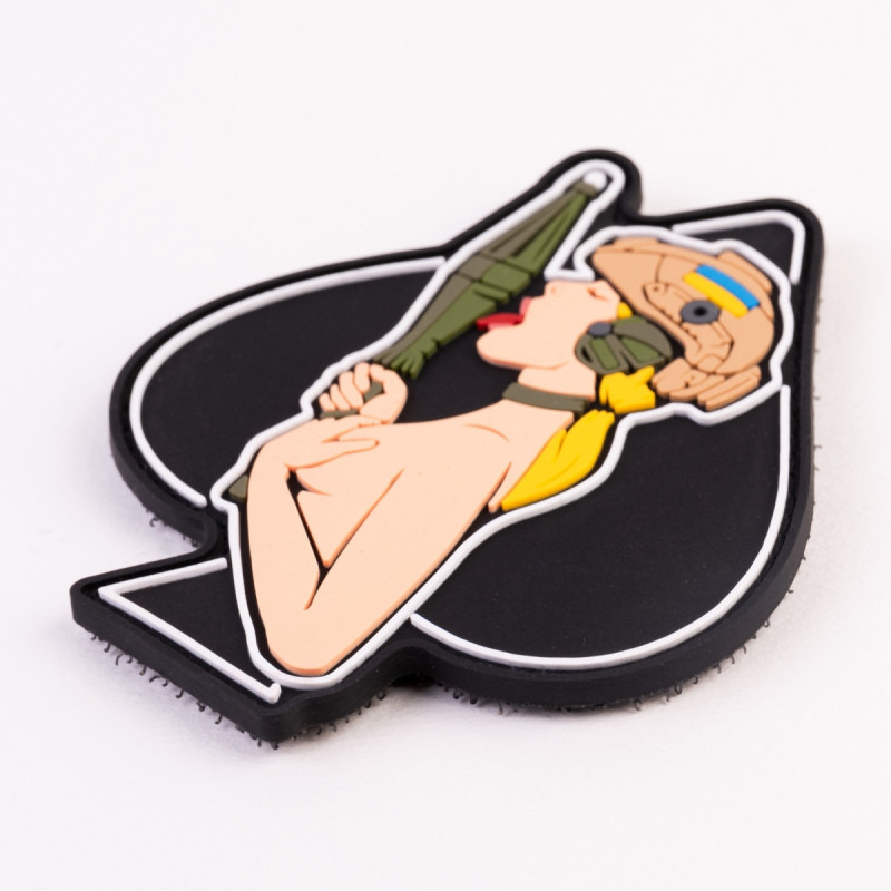 ПВХ патч (шеврон) Бренд Елемент Дівчина піка блонд