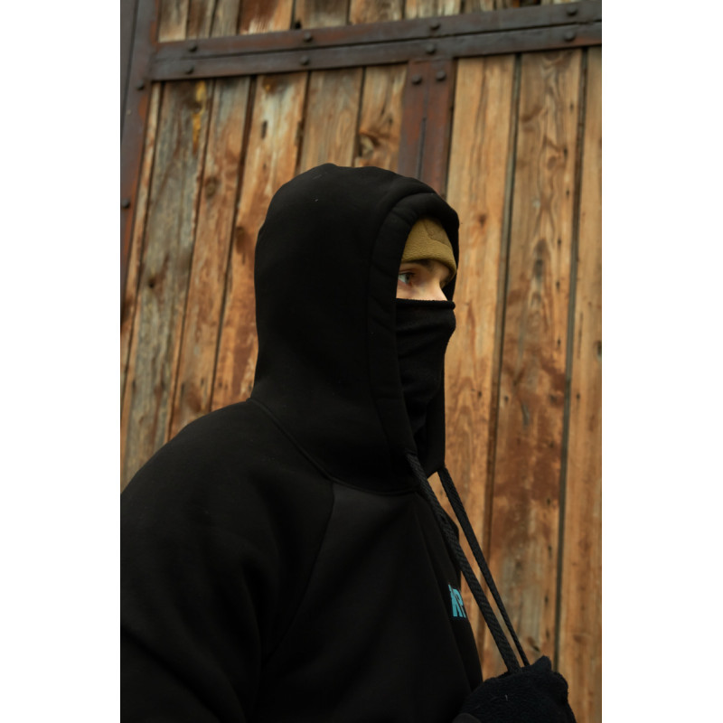 Весняна толстовка худі чоловіче чорне "Краматорськ" жовто-червоний принт 48, M