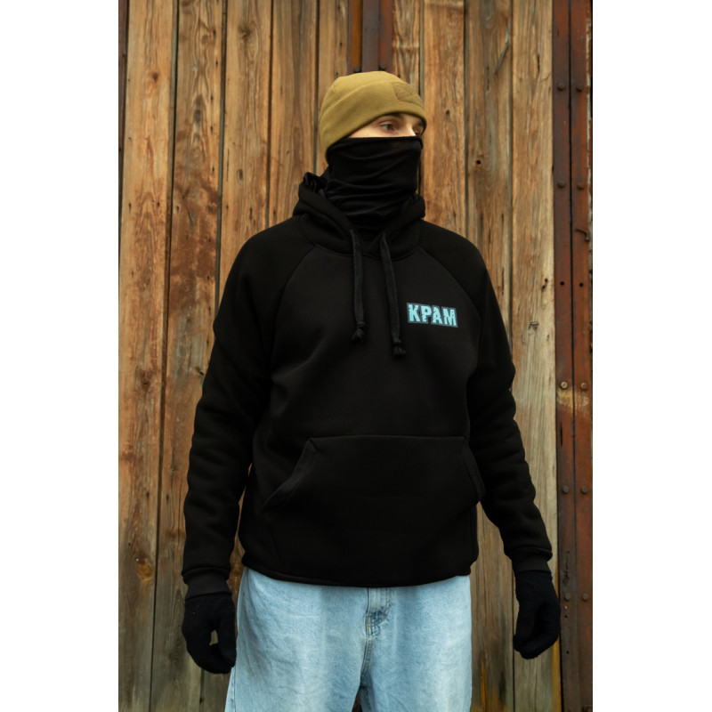 Весняна толстовка худі чоловіче чорне "Краматорськ" жовто-червоний принт 54, XXL