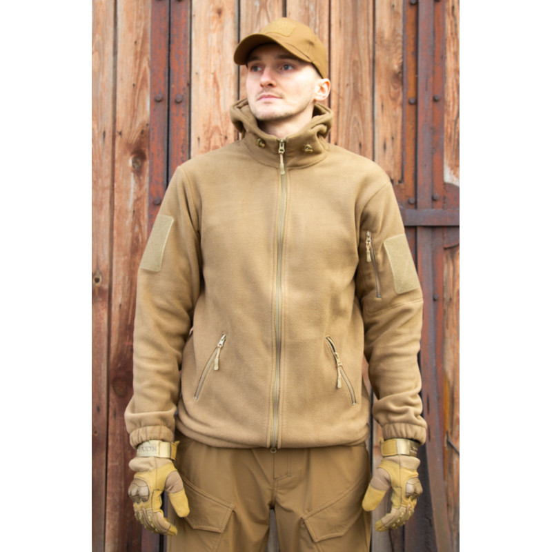 Тактична фліска койот з капюшоном 52, XL