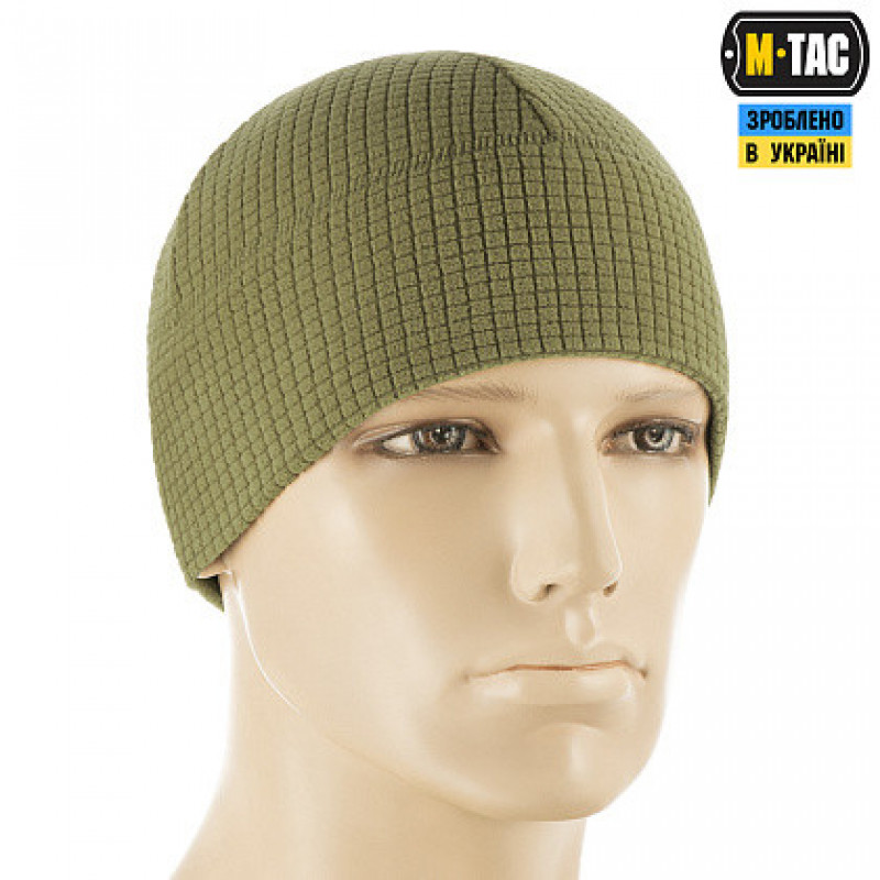 Зимова флісова шапка-підшоломник M-Tac олива