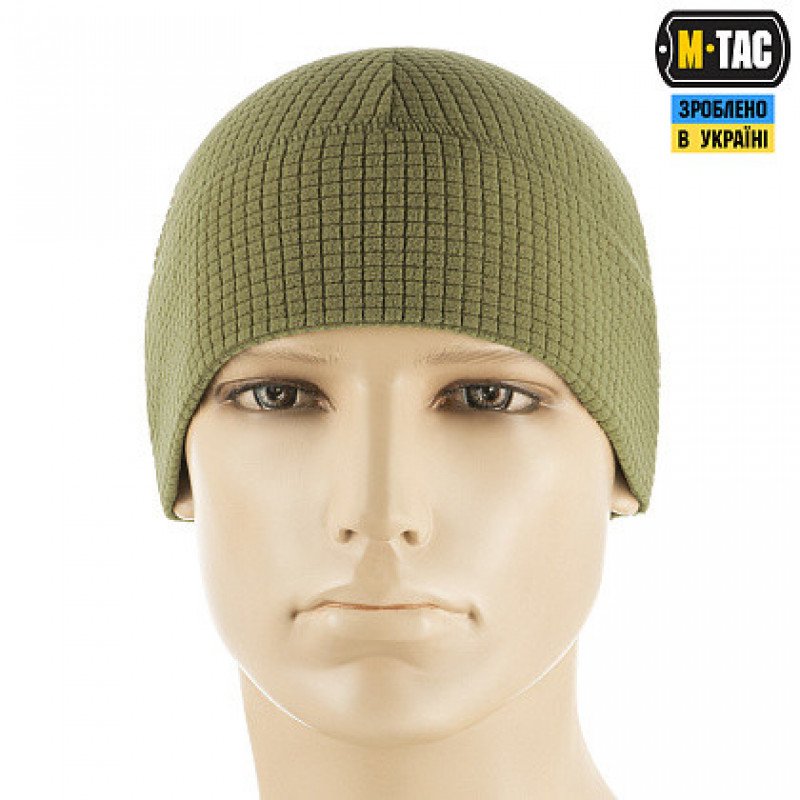 Зимова флісова шапка-підшоломник M-Tac олива