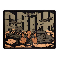 ПВХ патч (шеврон)  Бренд елемент ДВИЖ олива