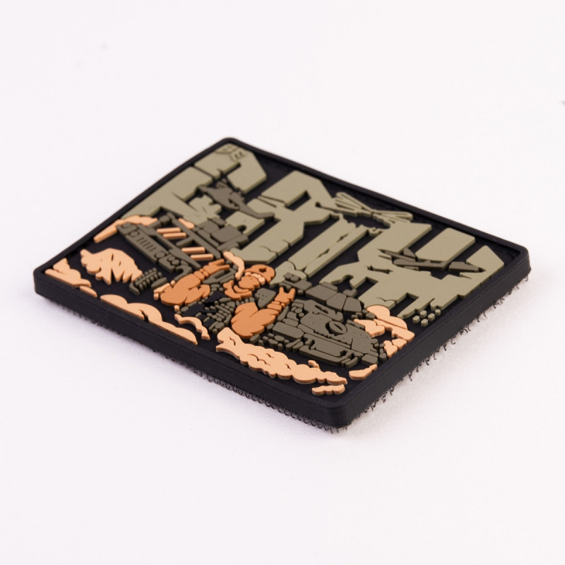 ПВХ патч (шеврон)  Бренд елемент ДВИЖ олива