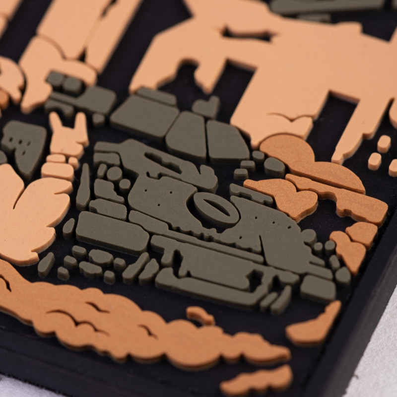 ПВХ патч (шеврон)  Бренд елемент ДВИЖ койот-олива