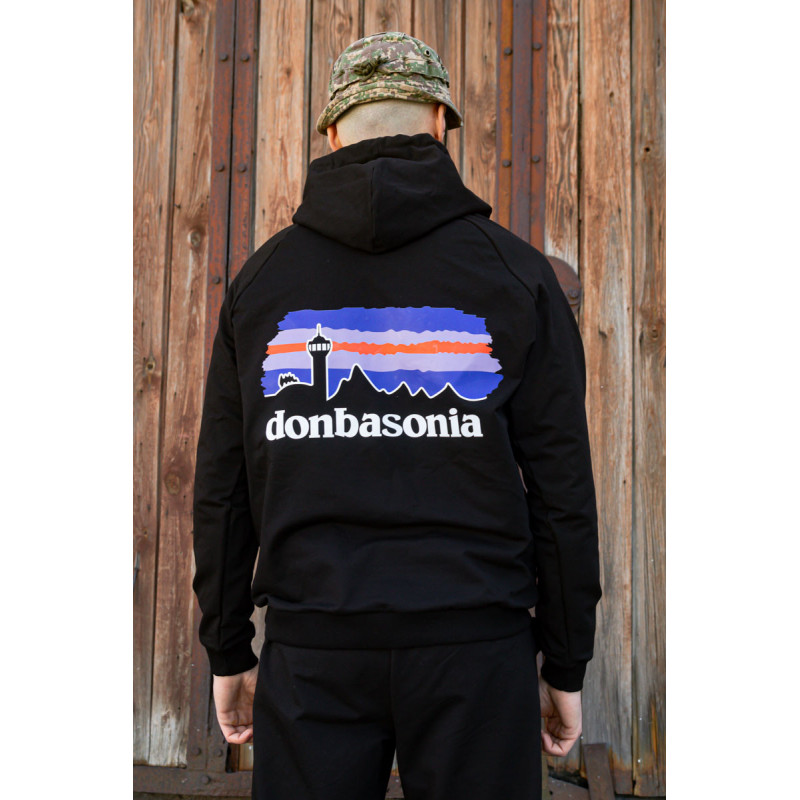 Військова ЗСУ Худі чоловіче чорне «Donbasonia» Донбасонія