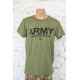 Футболка олива з принтом ARMY UKRAINE стрейч-кулір для військових