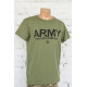 Футболка олива з принтом ARMY UKRAINE стрейч-кулір для військових