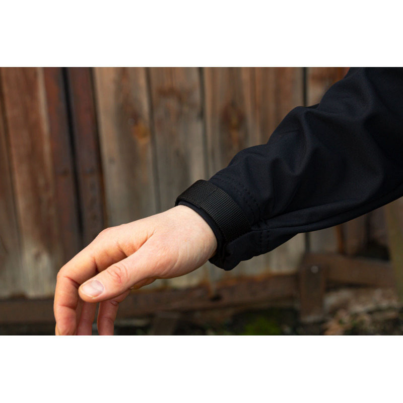 Тактична куртка софтшелл SoftShel демісезонна з капюшоном чорна 176, 50, L