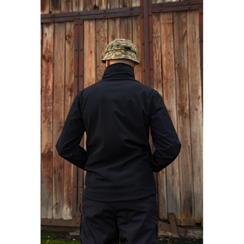 Тактична куртка софтшелл SoftShel демісезонна з капюшоном чорна 176, 58, 4XL