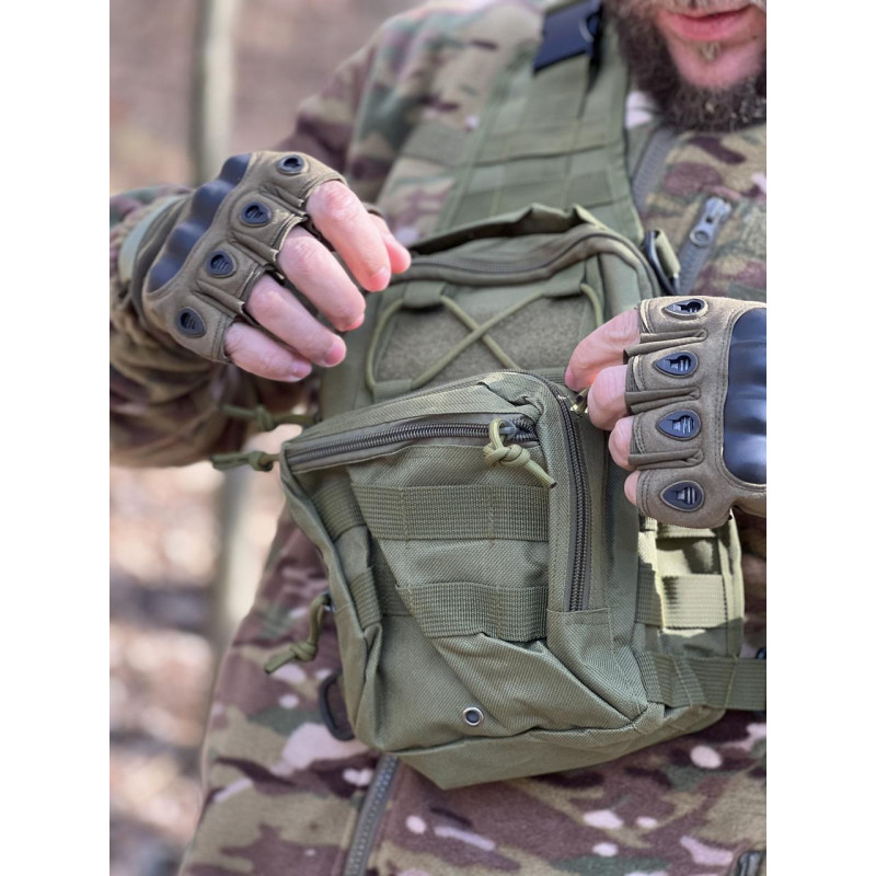 Сумка тактична однолямочна через плече 6л олива