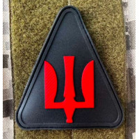 Патч ПВХ PiFi (Піфі) Тризуб. Повітряні сили Червоний на чорному
