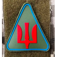 Патч ПВХ PiFi (Піфі) Тризуб. Повітряні сили Червоний на оливі